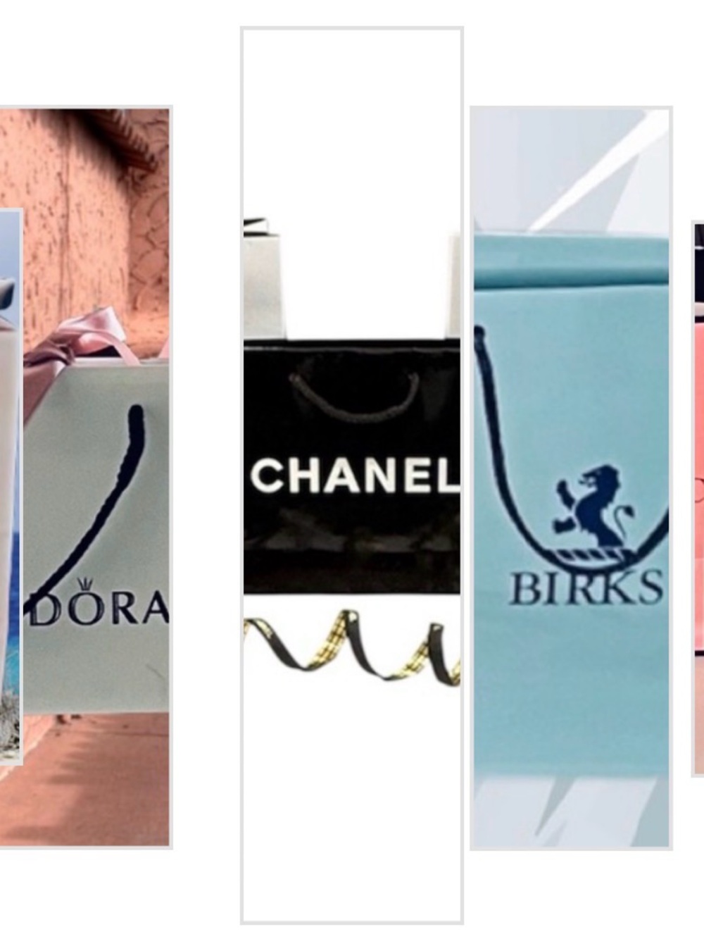 Designer shopping bags (15 bags)